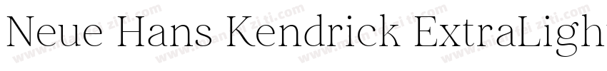 Neue Hans Kendrick ExtraLight字体转换